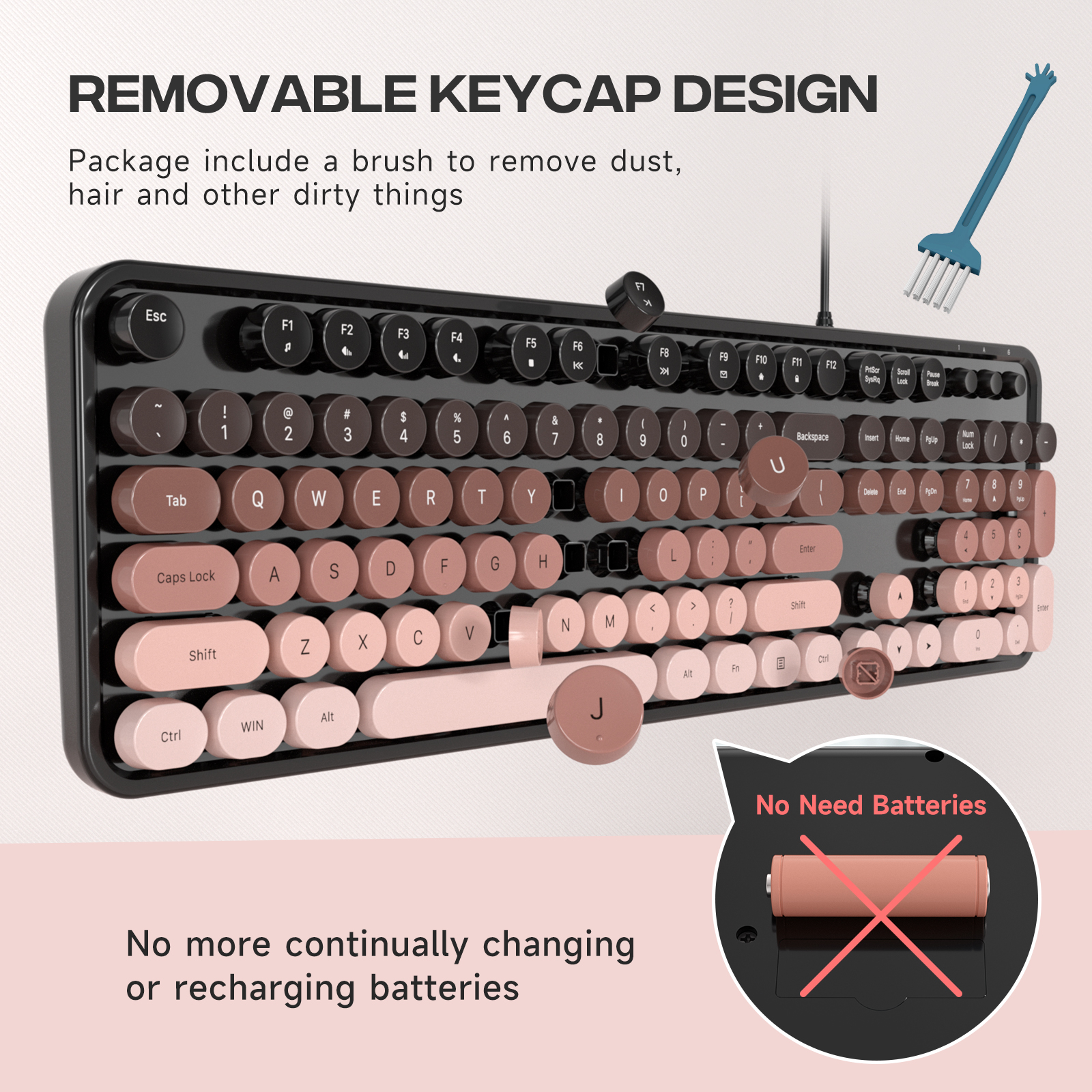Blackberry Full-Size Wired Ergonomic Keyboard - Image 4