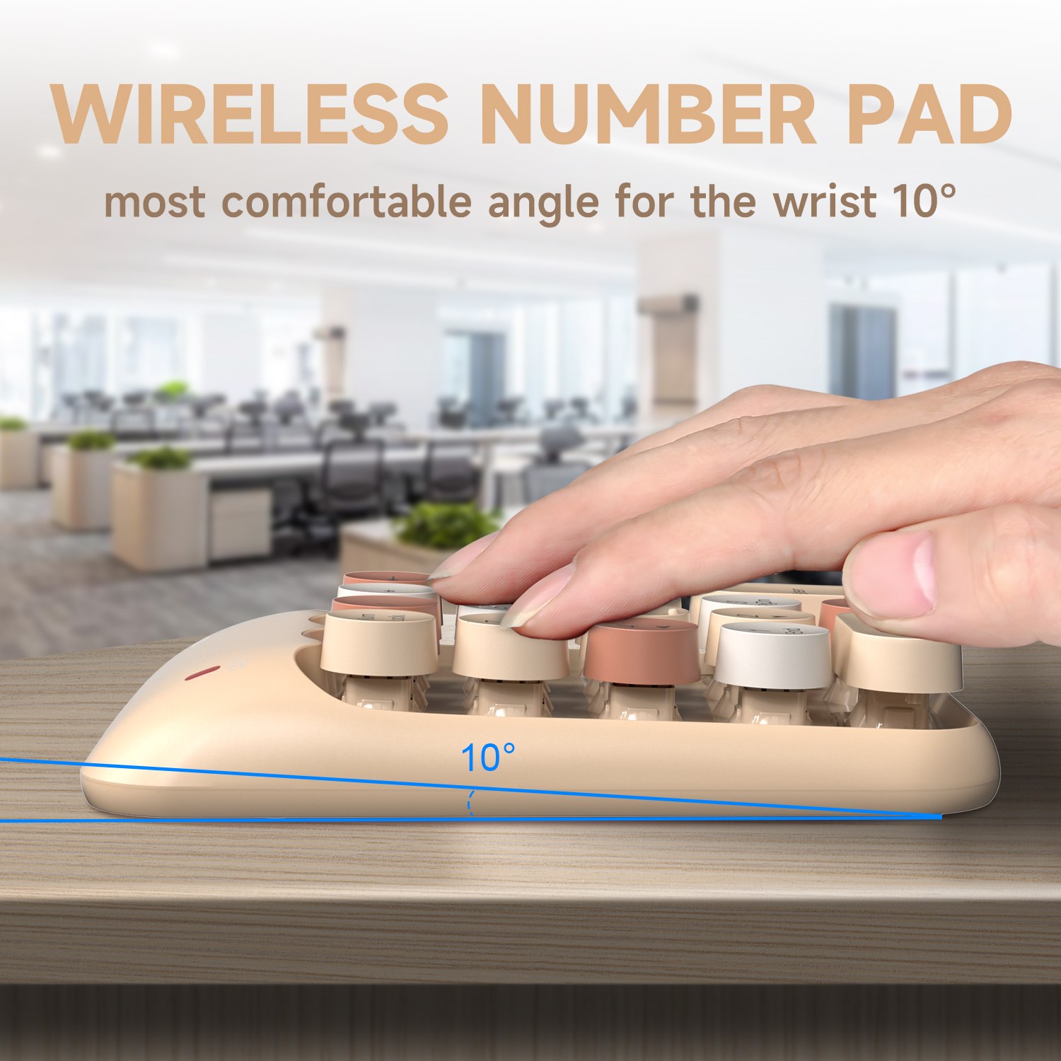 Beige Wireless Number Pad - Image 3