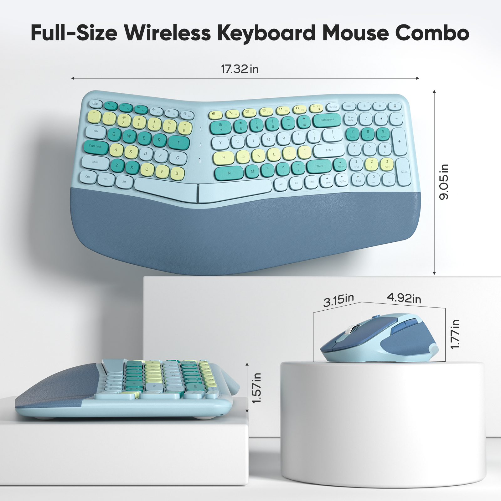 Ergonomic Wireless Keyboard and Mouse - Image 3
