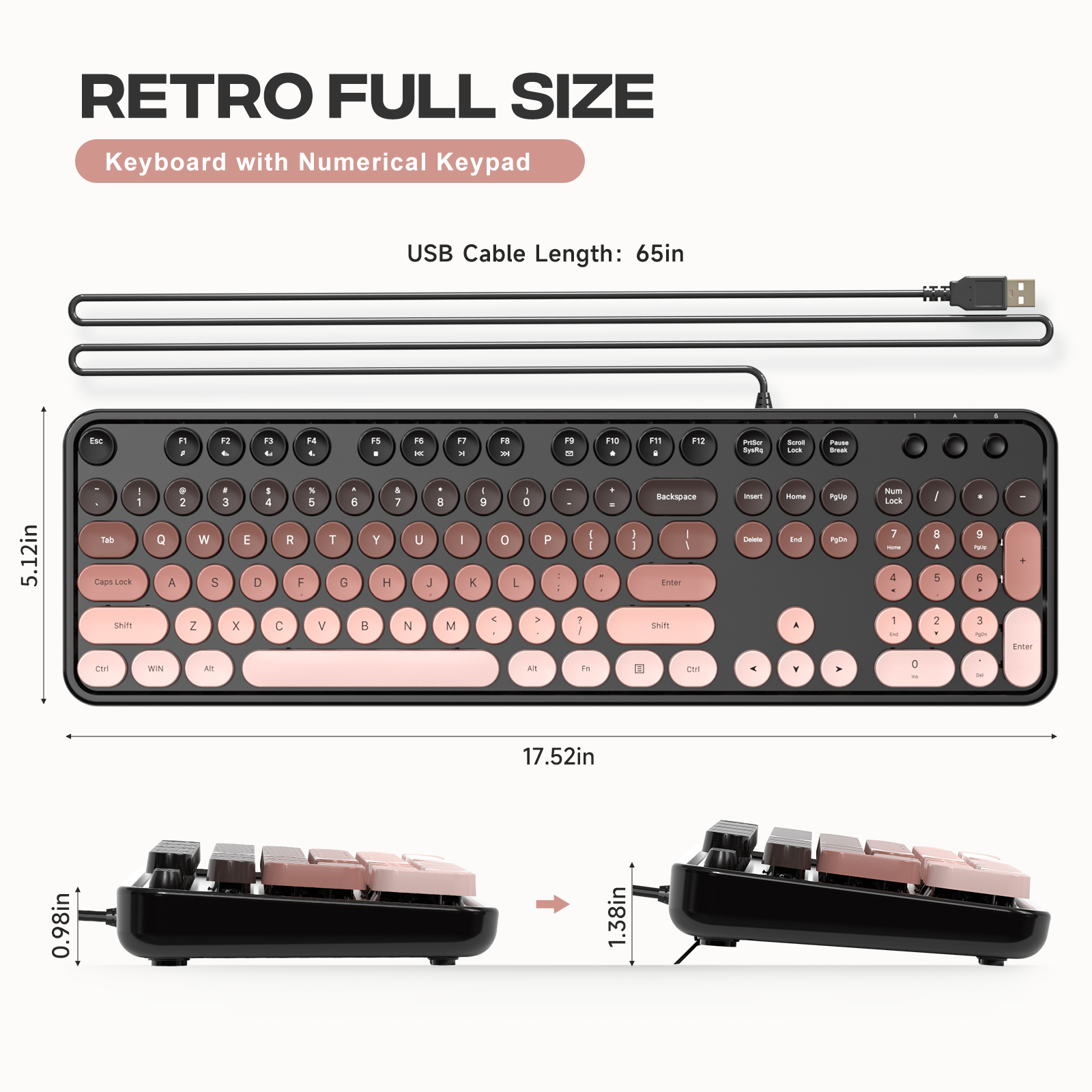 Blackberry Full-Size Wired Ergonomic Keyboard - Image 5