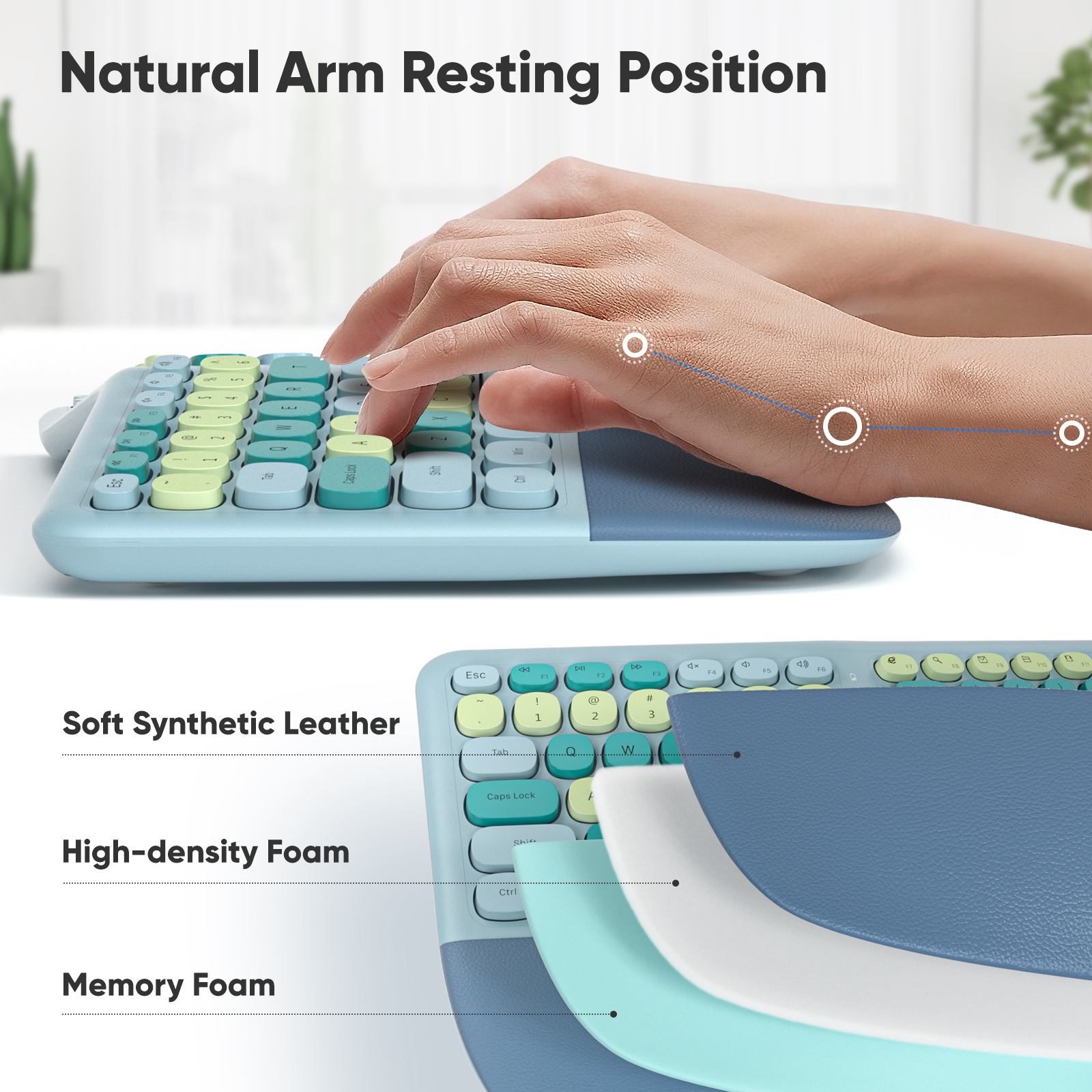 Ergonomic Wireless Keyboard and Mouse - Image 4