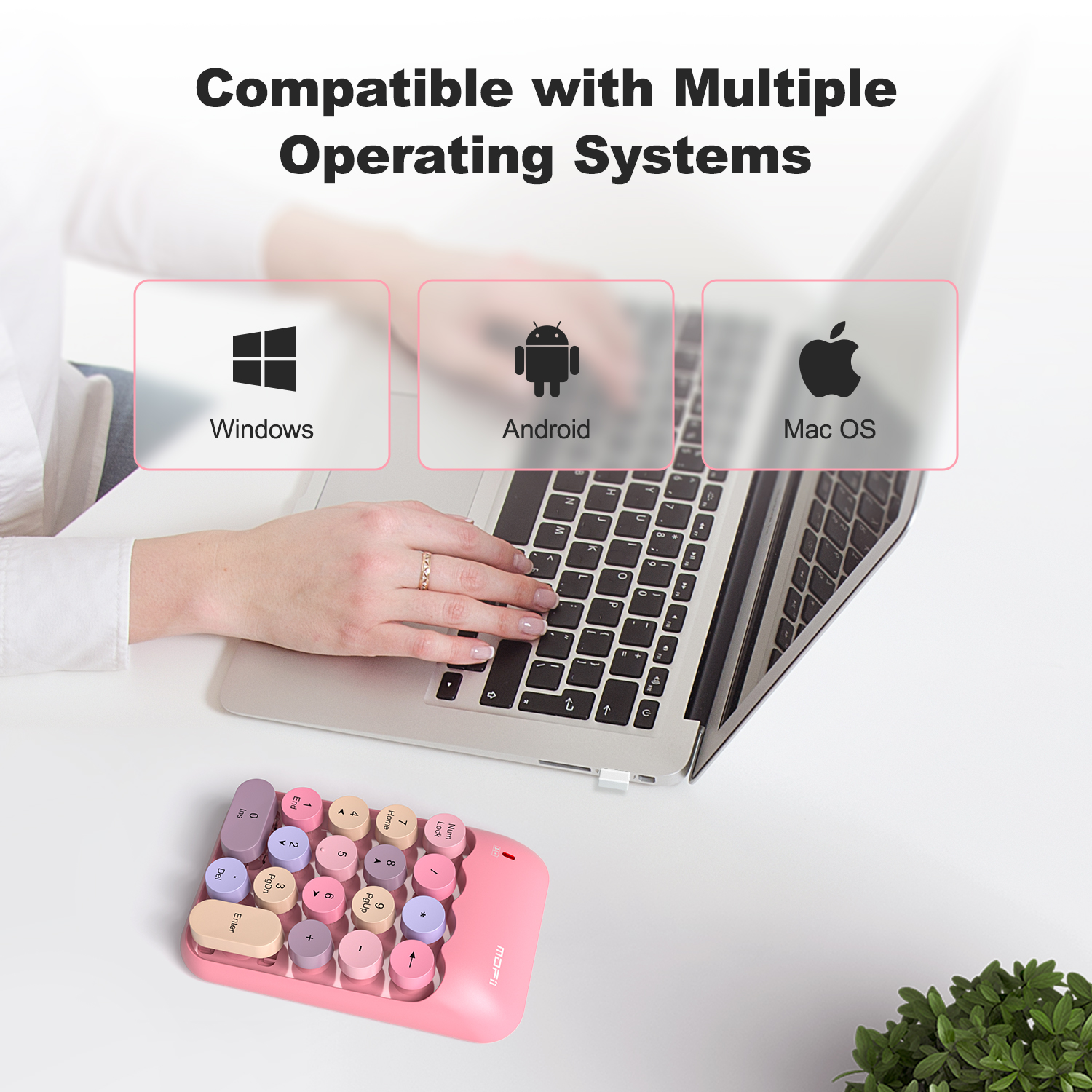 MOFii Pink Keycap Numeric Keypad - Image 4
