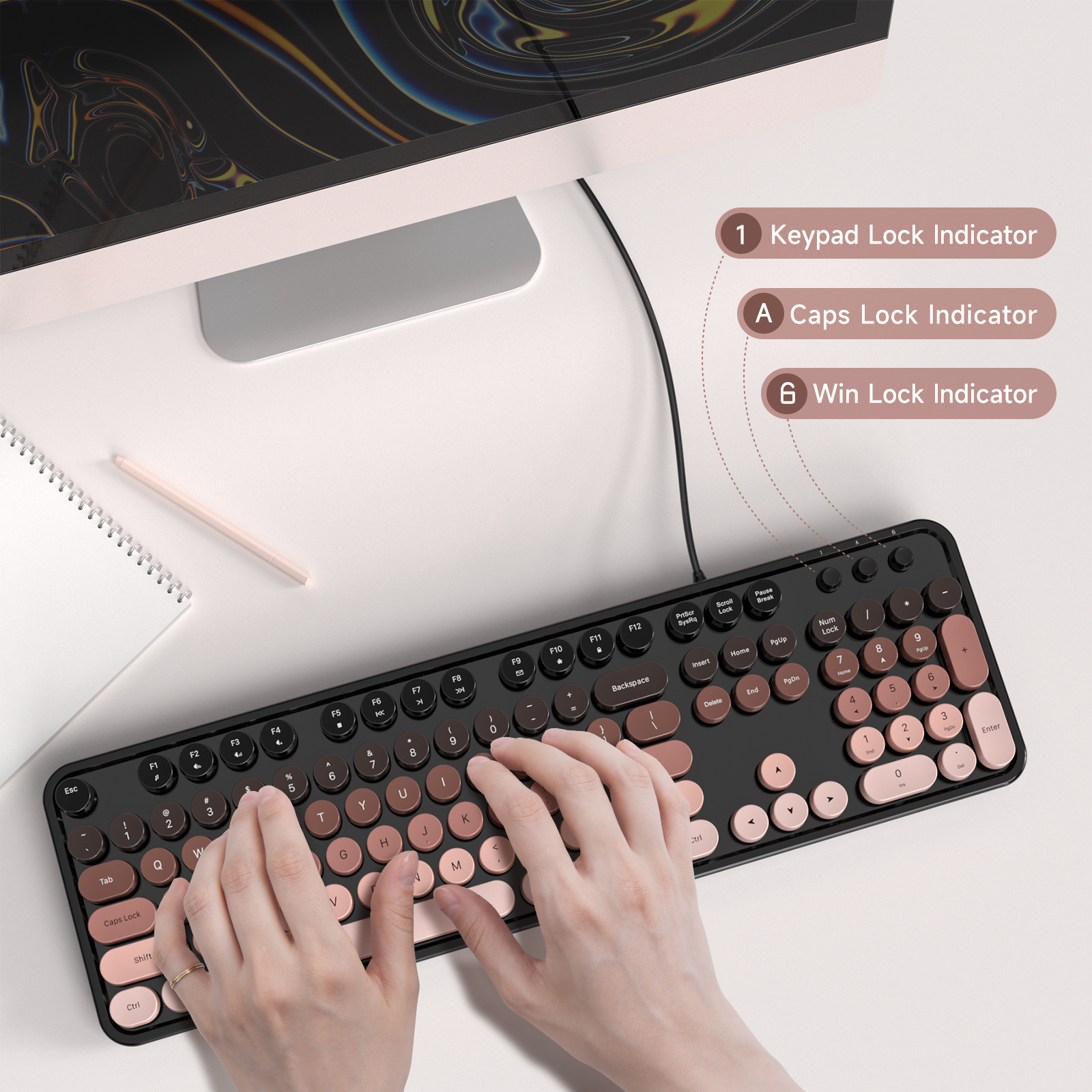 Blackberry Full-Size Wired Ergonomic Keyboard - Image 7