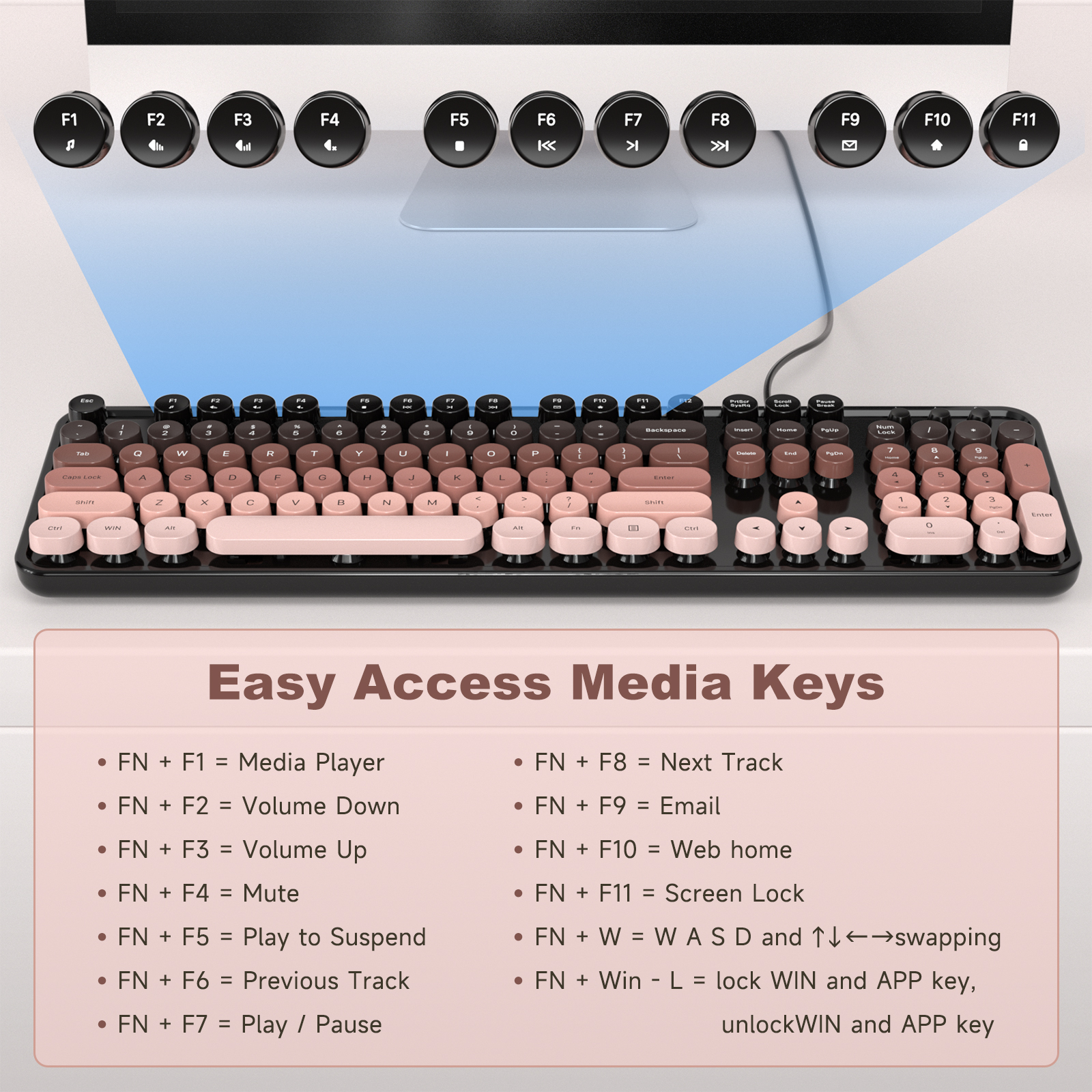 Blackberry Full-Size Wired Ergonomic Keyboard - Image 9