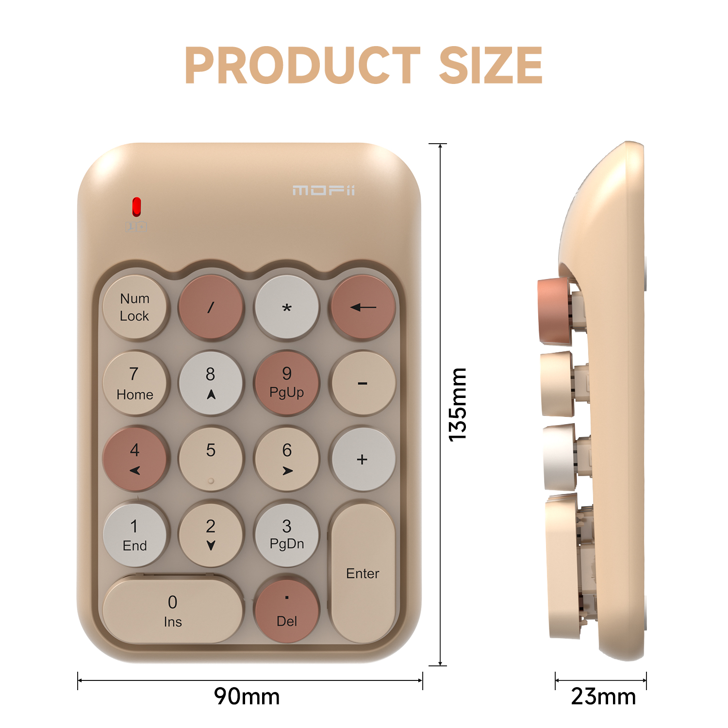 Beige Wireless Number Pad - Image 8