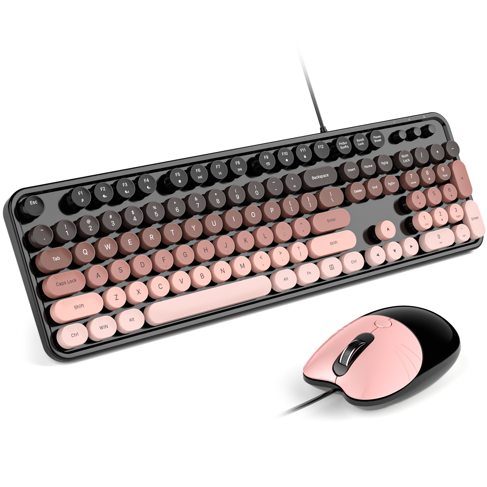 Ergonomic Wireless Keyboard and Mouse Set for Office Work