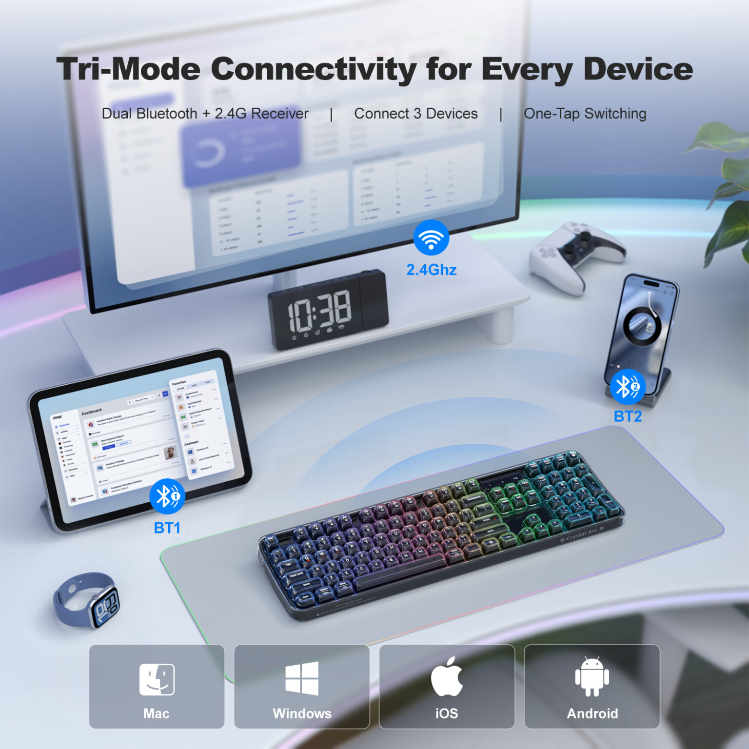 Crystal Arc Wireless Keyboard